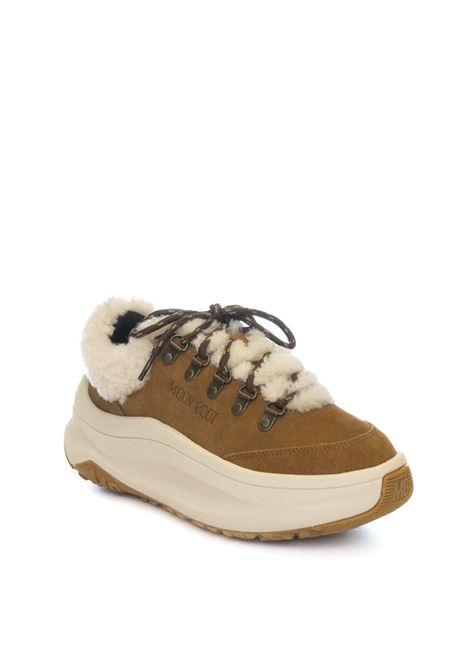 cognac fur suede sneaker MOON BOOT | 2490040MOON247CITY-M008